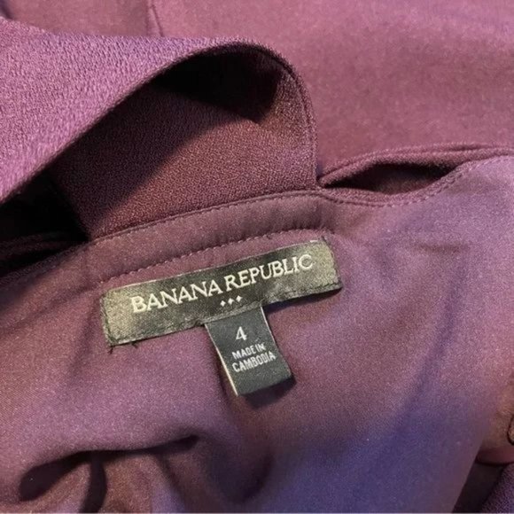 Banana Republic Plump Purple dress with bow on back Size 4 US - Picture 7 of 8